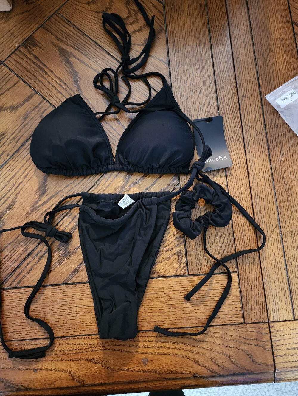 A4: Black string bikini